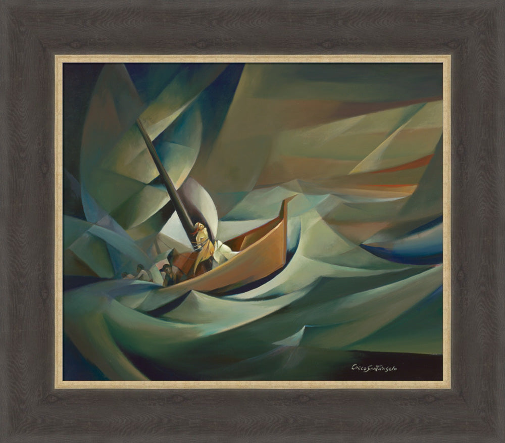 Nephi in the Storm - framed giclee canvas