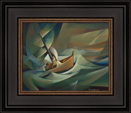 Nephi in the Storm - framed giclee canvas