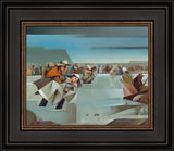 Sweet Water River Crossing - framed giclee canvas