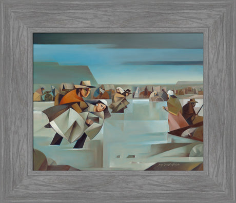 Sweet Water River Crossing - framed giclee canvas