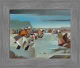 Sweet Water River Crossing - framed giclee canvas