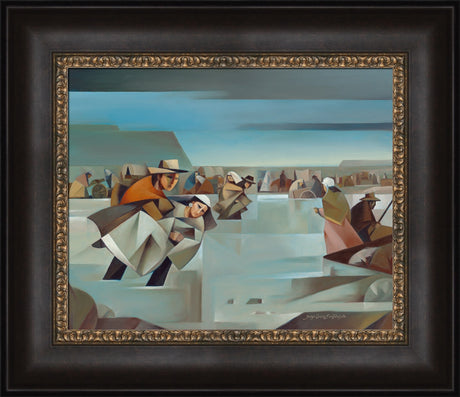 Sweet Water River Crossing - framed giclee canvas