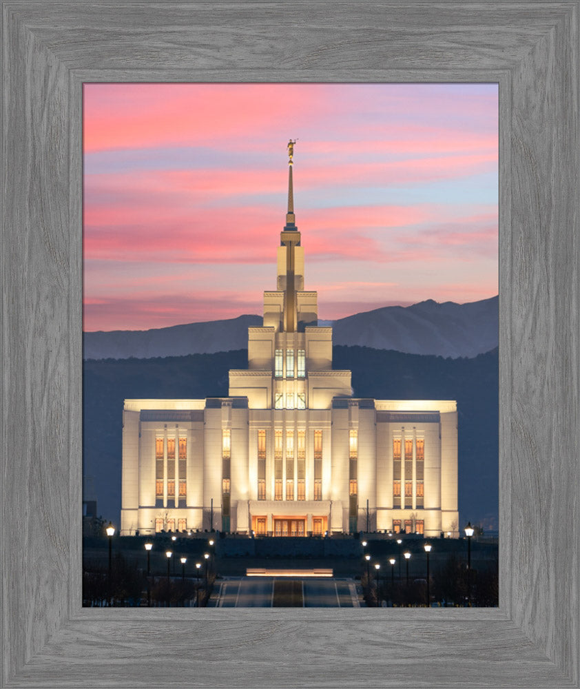 Saratoga Springs Temple - Abide With Me - framed giclee canvas