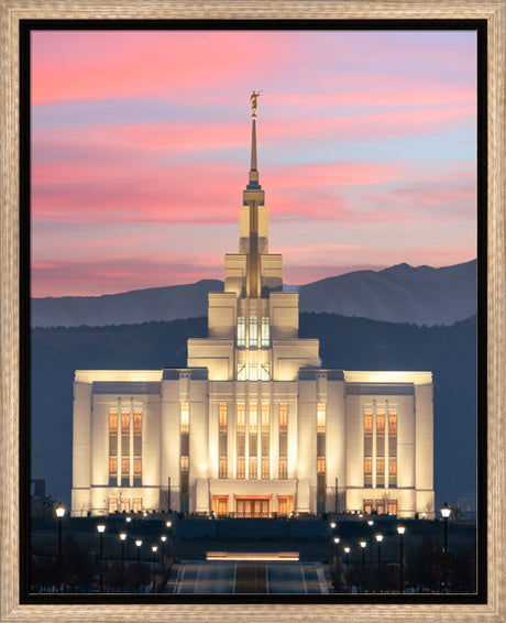 Saratoga Springs Temple - Abide With Me - framed giclee canvas