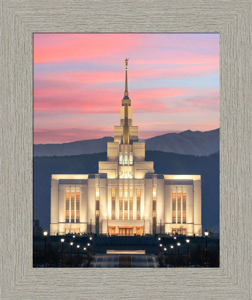 Saratoga Springs Temple - Abide With Me - framed giclee canvas