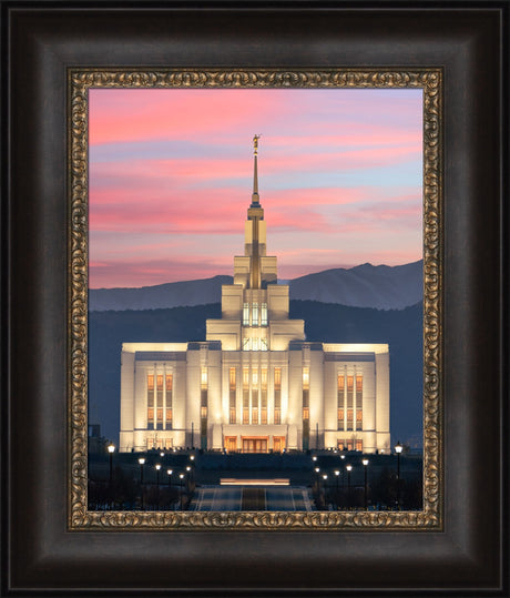 Saratoga Springs Temple - Abide With Me - framed giclee canvas