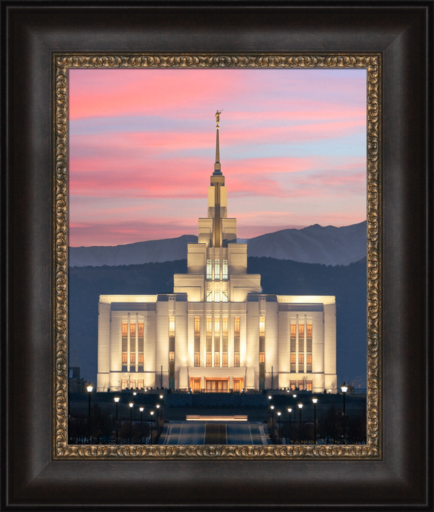 Saratoga Springs Temple - Abide With Me - framed giclee canvas