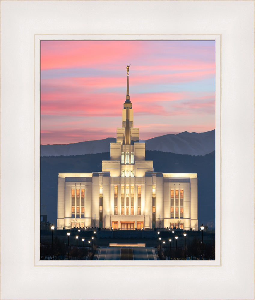 Saratoga Springs Temple - Abide With Me - framed giclee canvas