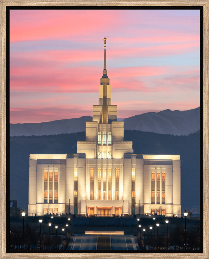 Saratoga Springs Temple - Abide With Me - framed giclee canvas