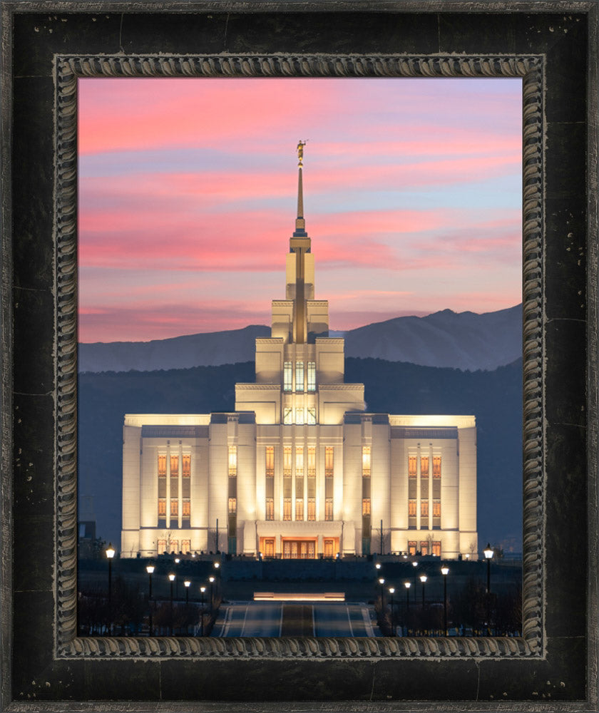 Saratoga Springs Temple - Abide With Me - framed giclee canvas