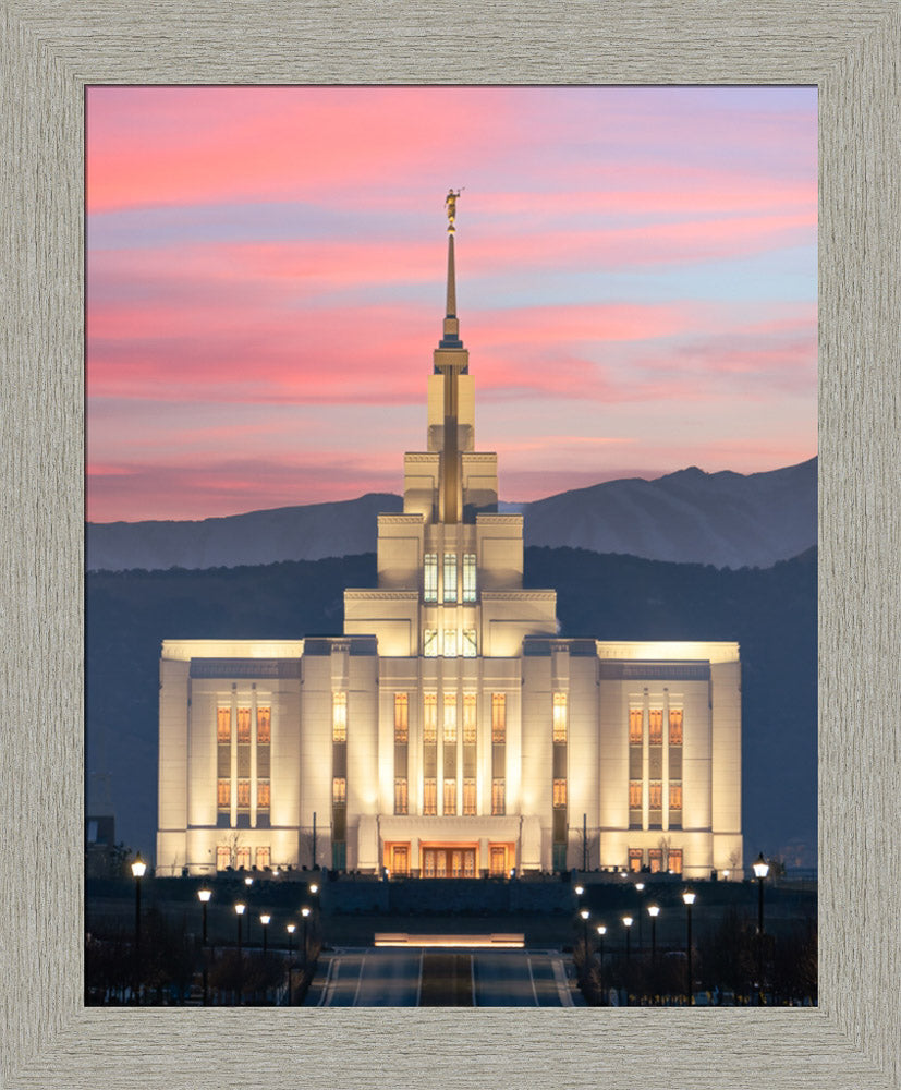 Saratoga Springs Temple - Abide With Me - framed giclee canvas