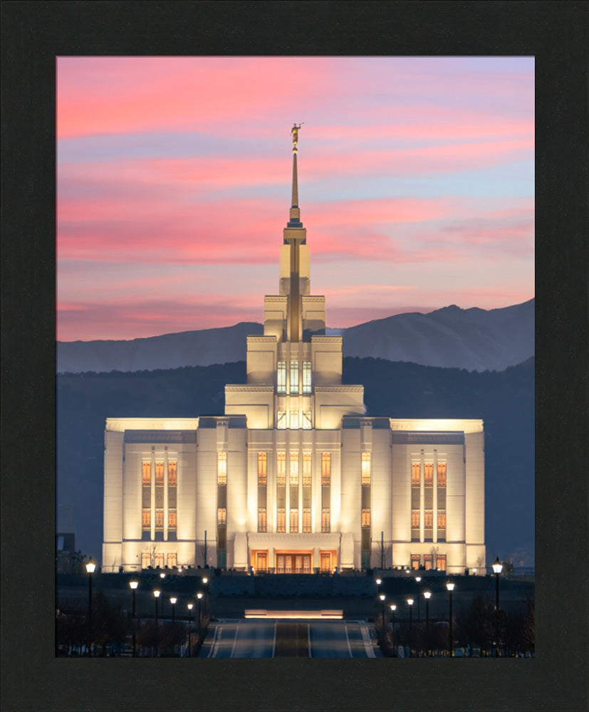 Saratoga Springs Temple - Abide With Me - framed giclee canvas