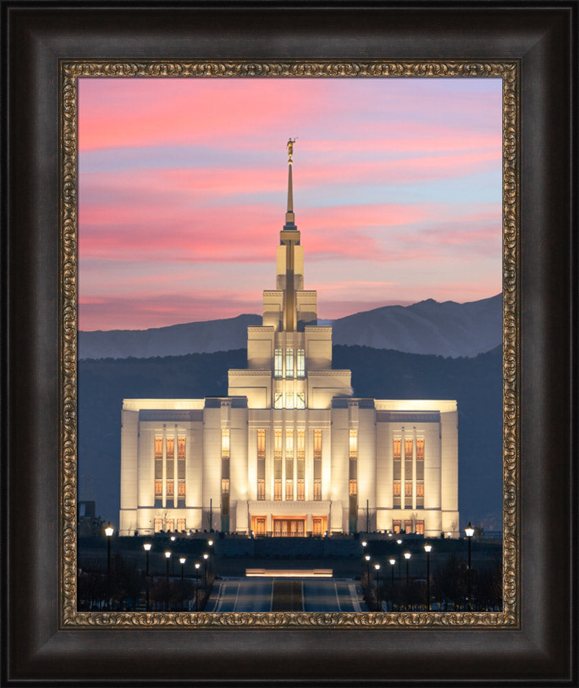 Saratoga Springs Temple - Abide With Me - framed giclee canvas