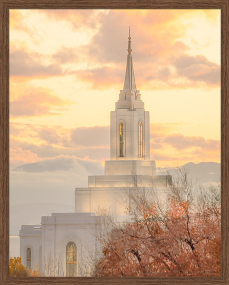 Orem Temple - Break of Day - framed giclee canvas