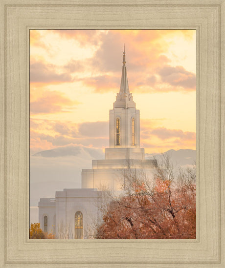 Orem Temple - Break of Day - framed giclee canvas