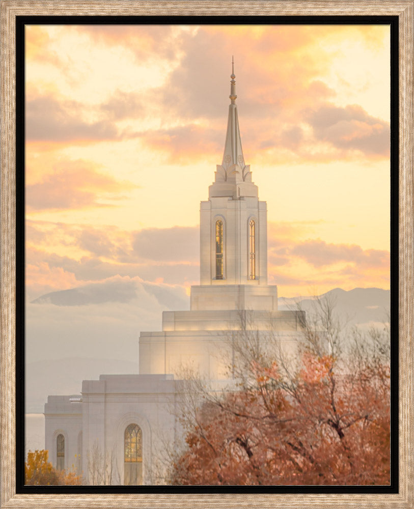 Orem Temple - Break of Day - framed giclee canvas