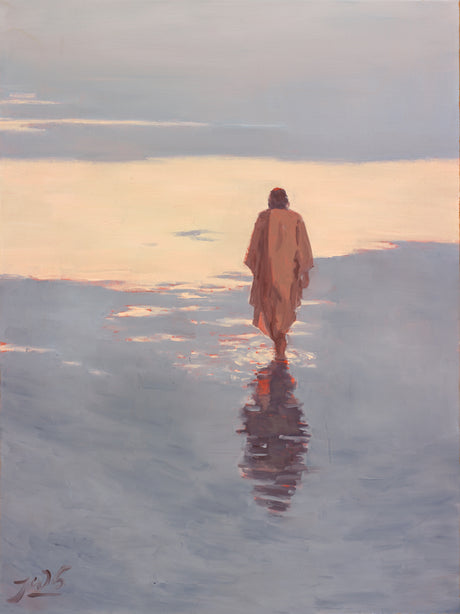 Jesus Christ walking on water.