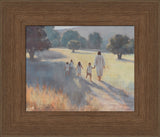 Jesus Christ walking with children.