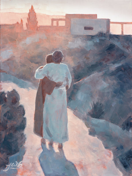 Two figures embrace.