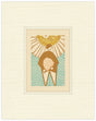 Illustration of a person with a sun above them on a textured beige background