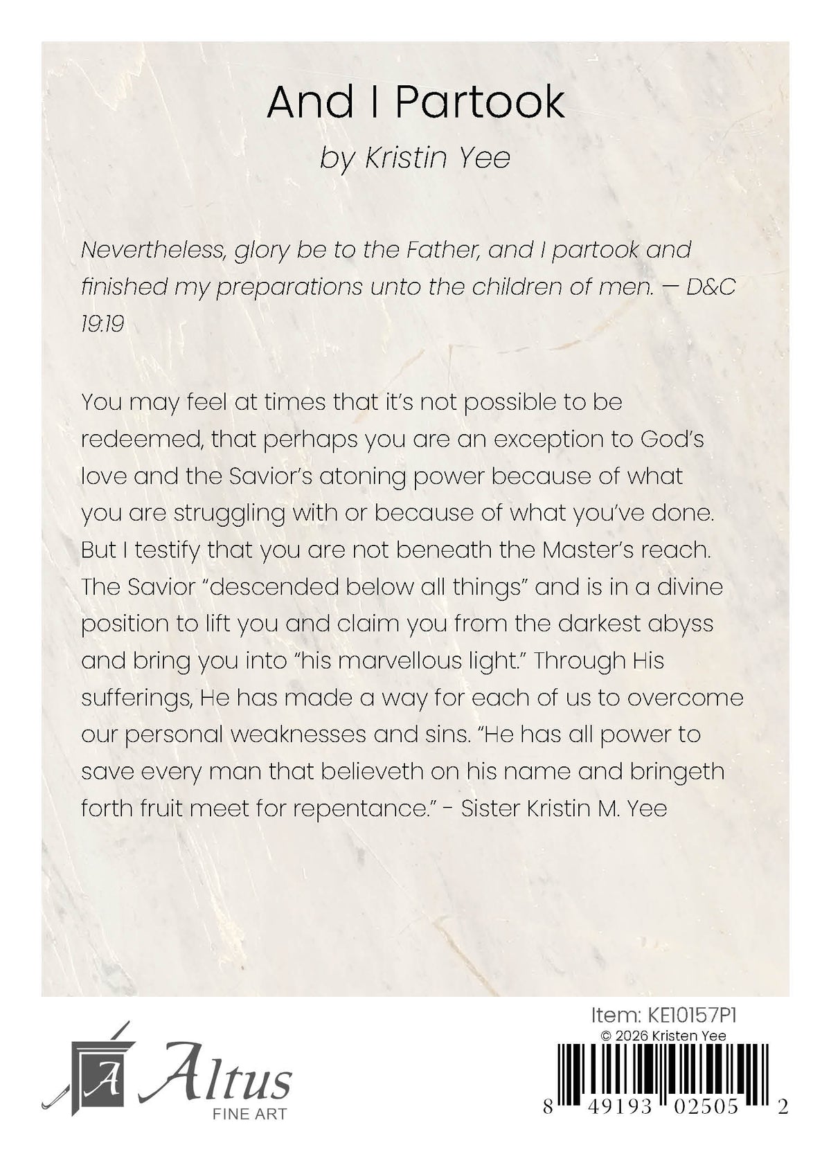 Define Partook And I Partook by Kristin Yee | Altus Fine Art