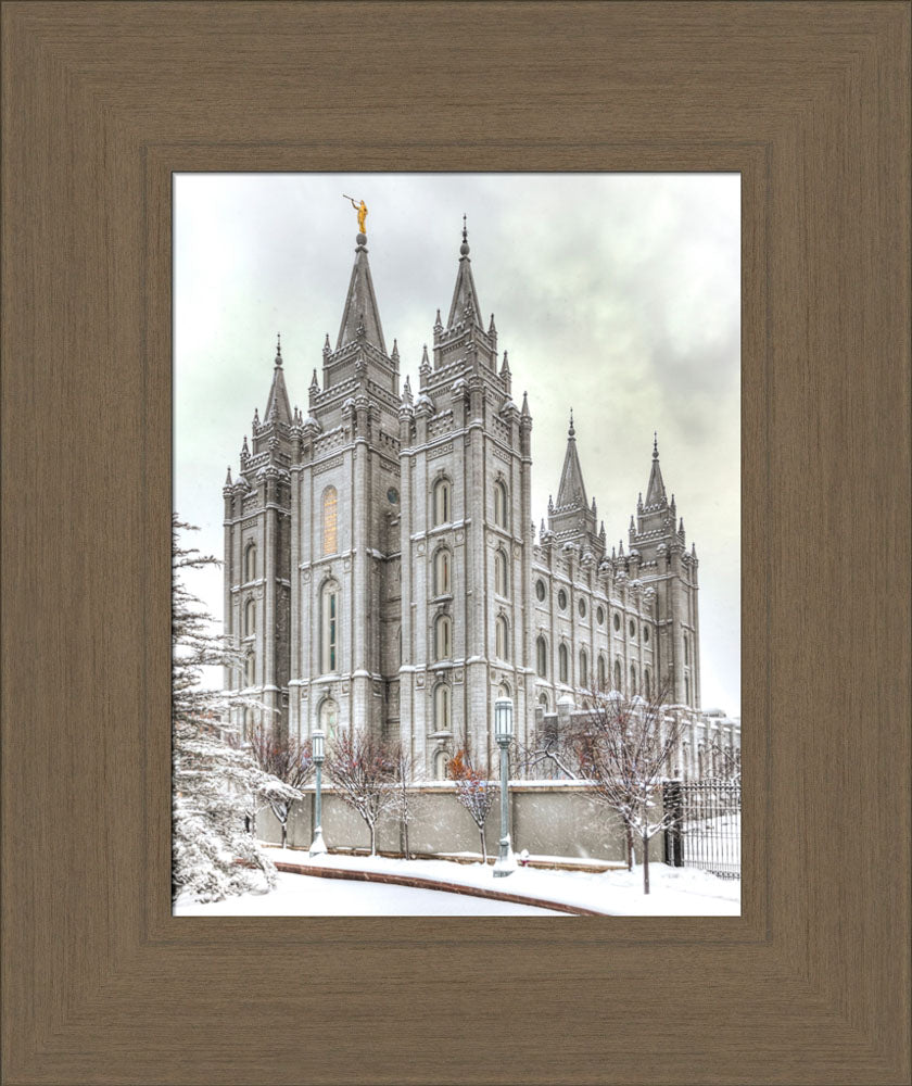 Salt Lake Temple - Snowy View by Kyle Woodbury