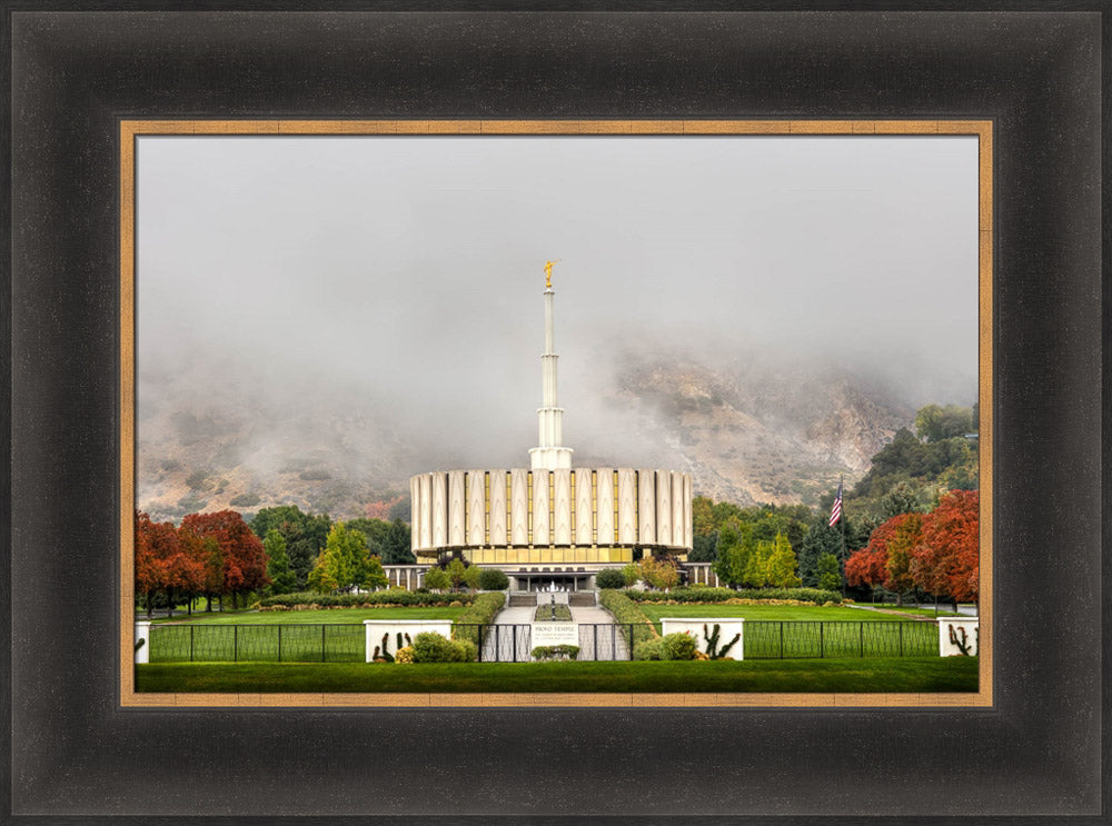 Provo Temple - Fall Fog by Kyle Woodbury