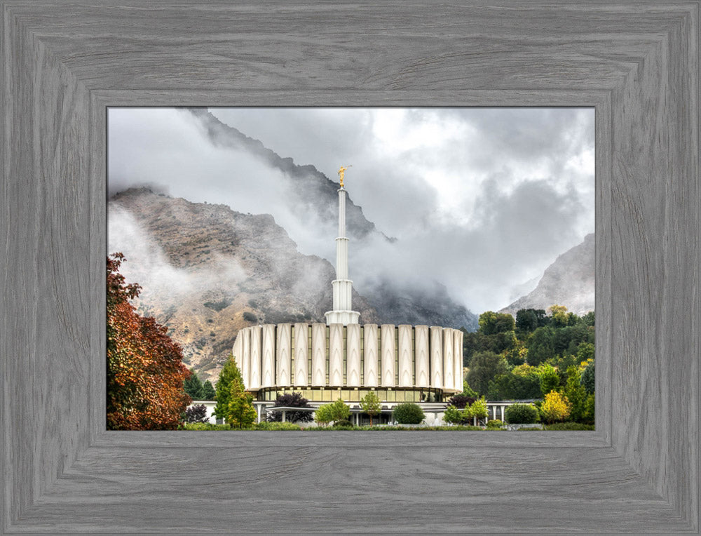 Provo Temple - Foggy Mountains by Kyle Woodbury