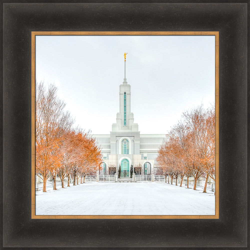 Mount Timpanogos Temple - First Snowstorm by Kyle Woodbury