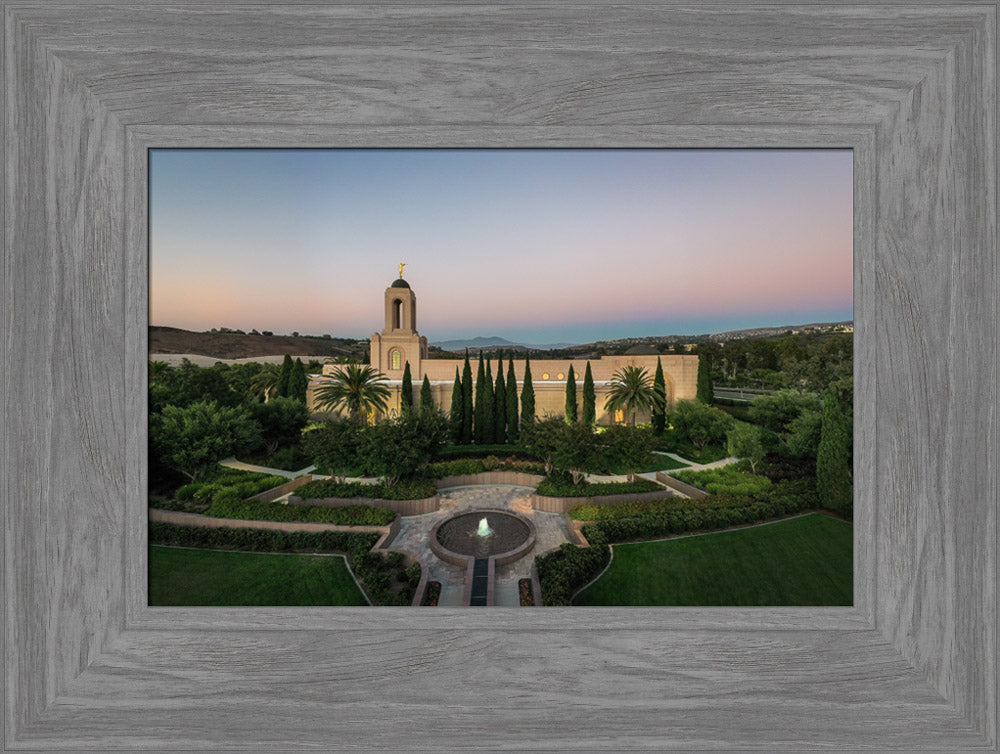 Newport Beach Temple - Courtyard View by Kyle Woodbury