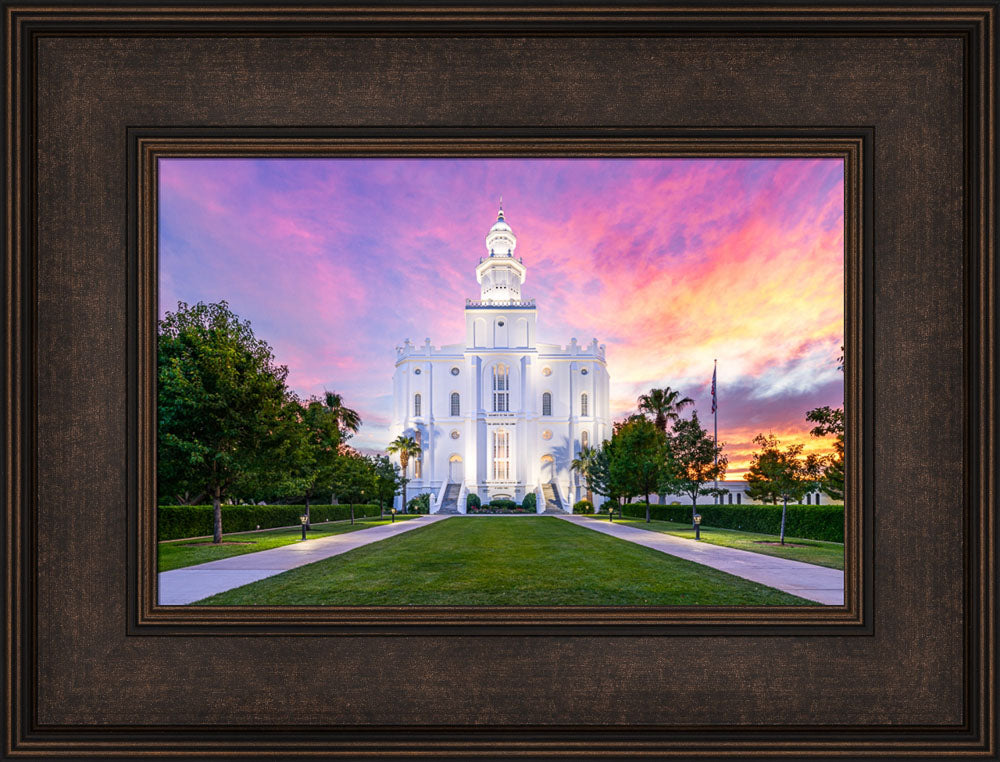 St. George Temple- Sunburst Sunset by Lance Bertola