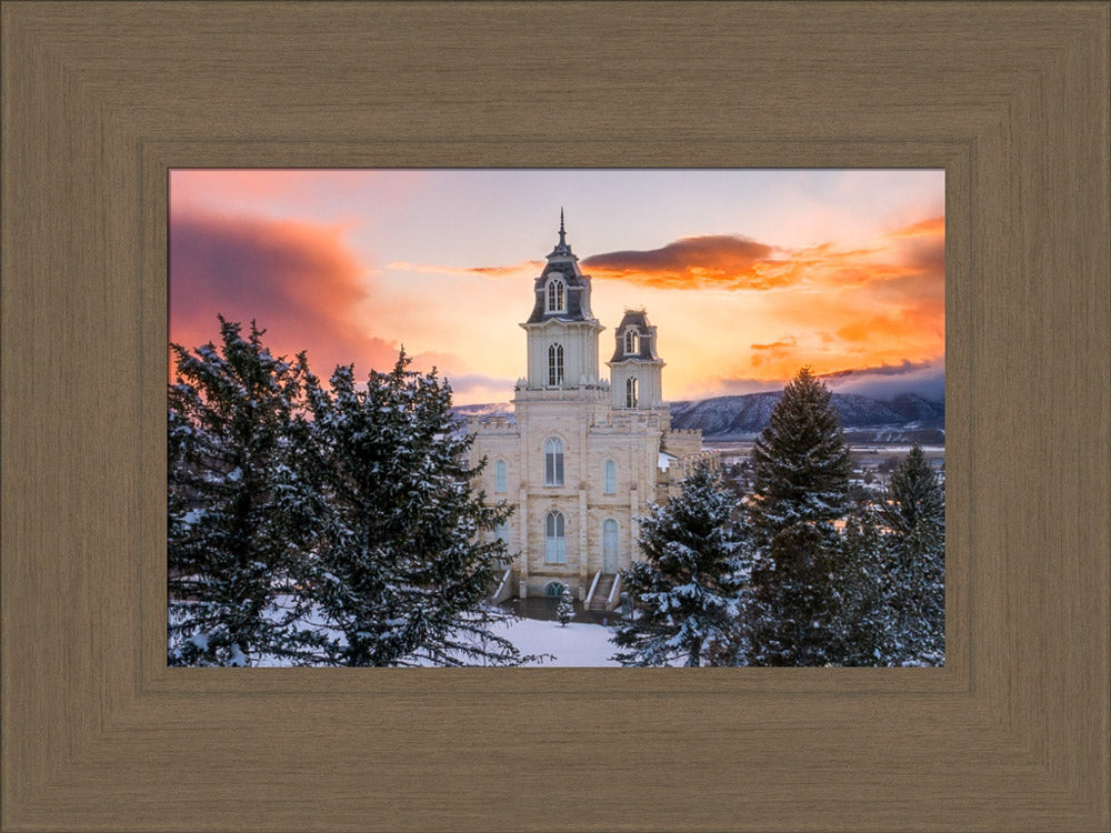 Manti Temple - Snow Covered Valley by Lance Bertola
