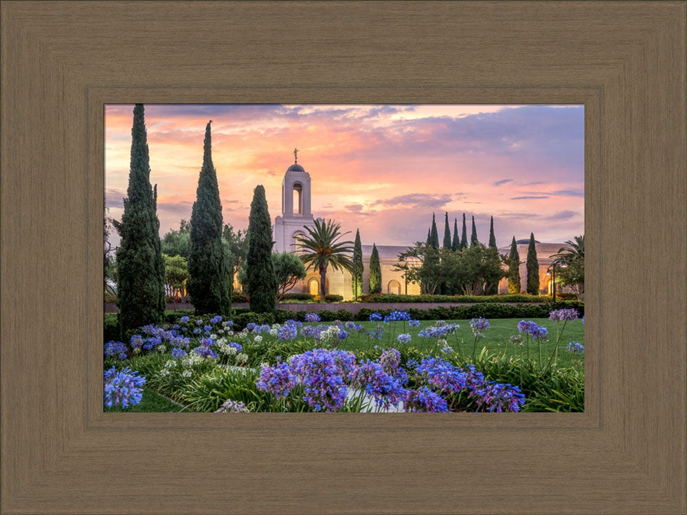 Newport Beach Temple - Flower Pathway by Lance Bertola