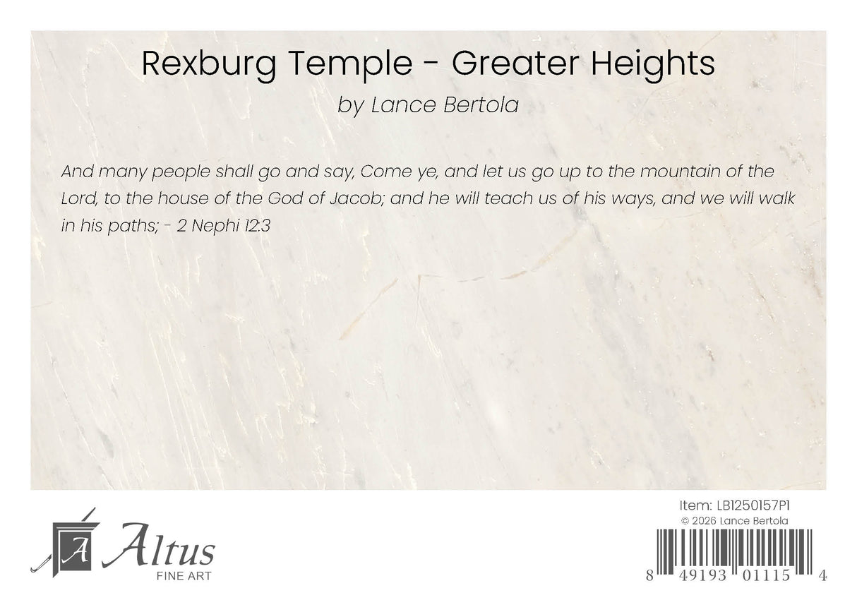 Rexburg Idaho Temple - Greater Heights by Lance Bertola