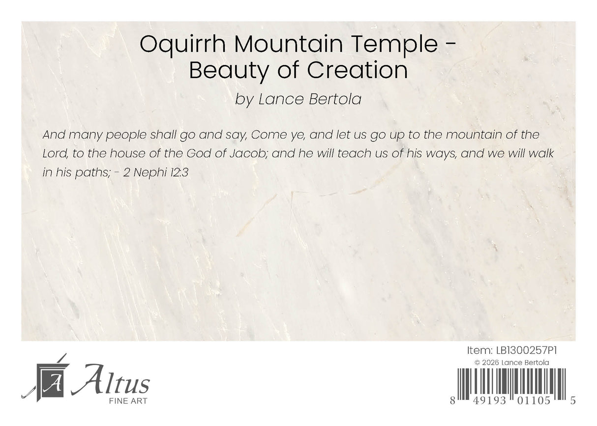 Oquirrh Mountain Temple - Beauty of Creation by Lance Bertola