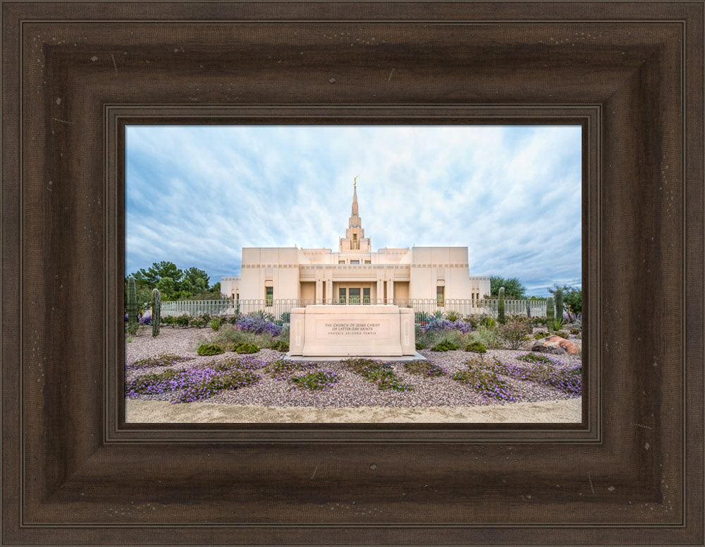 Phoenix Arizona Temple - Purple Flower Pathway by Lance Bertola