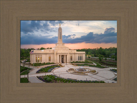 Indianapolis Temple - Sunset Panorama by Lance Bertola