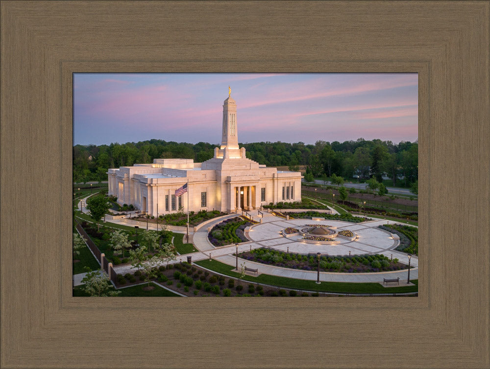 Indianapolis Temple - Sunrise Panorama by Lance Bertola