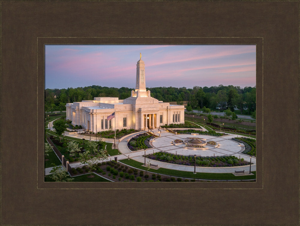 Indianapolis Temple - Sunrise Panorama by Lance Bertola