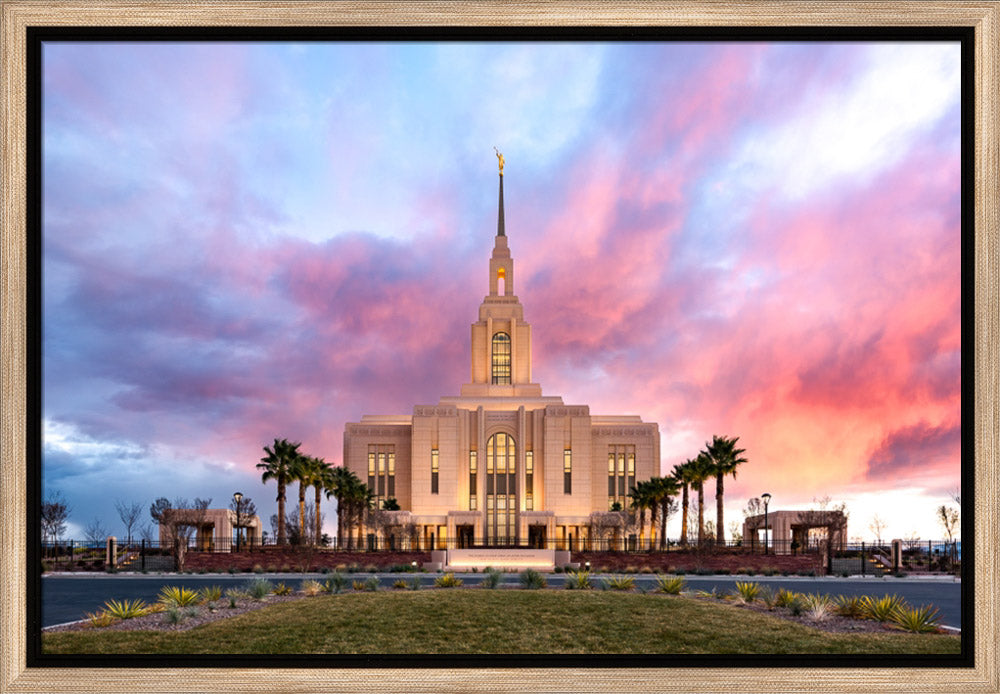 Red Cliffs Temple- Revelatory Realms - framed giclee canvas