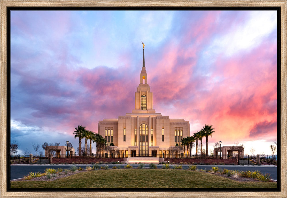 Red Cliffs Temple- Revelatory Realms - framed giclee canvas