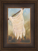 Title of liberty flag from the book of mormon with the Family Proclamation on it. Art 14