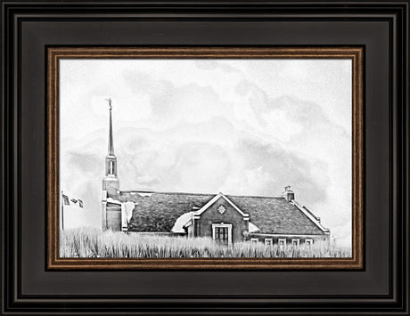 Winnipeg Manitoba Temple - Snowy Charcoal Sketch