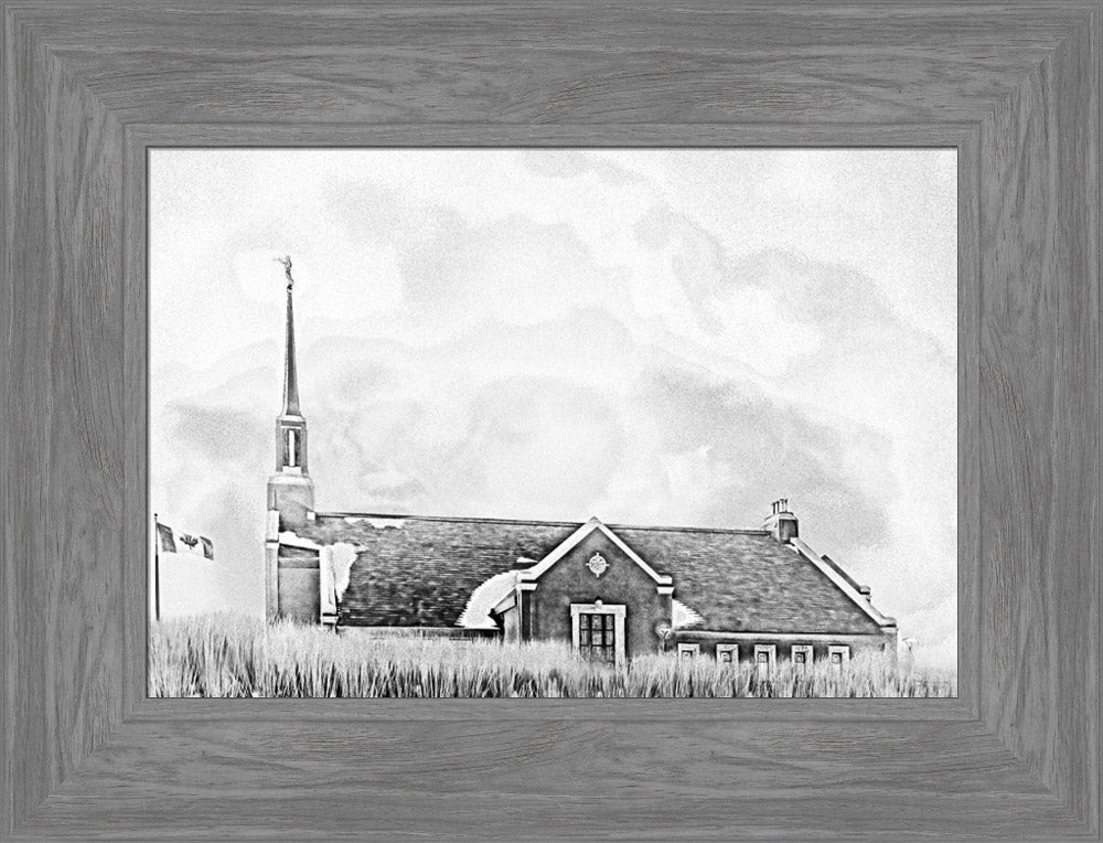 Winnipeg Manitoba Temple - Snowy Charcoal Sketch