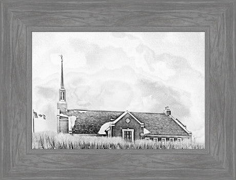 Winnipeg Manitoba Temple - Snowy Charcoal Sketch