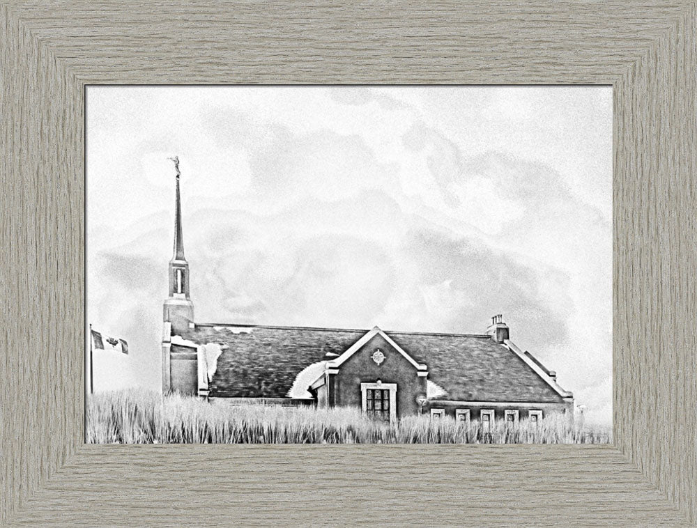 Winnipeg Manitoba Temple - Snowy Charcoal Sketch