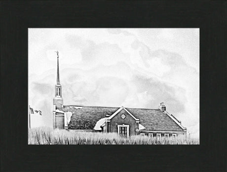 Winnipeg Manitoba Temple - Snowy Charcoal Sketch