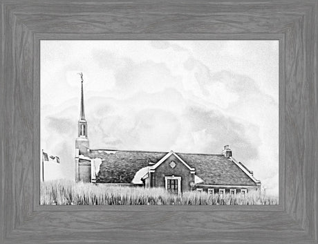 Winnipeg Manitoba Temple - Snowy Charcoal Sketch