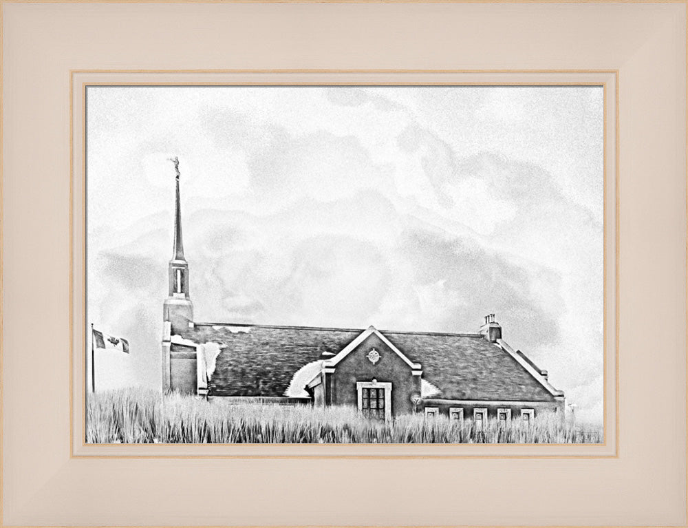 Winnipeg Manitoba Temple - Snowy Charcoal Sketch