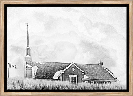 Winnipeg Manitoba Temple - Snowy Charcoal Sketch